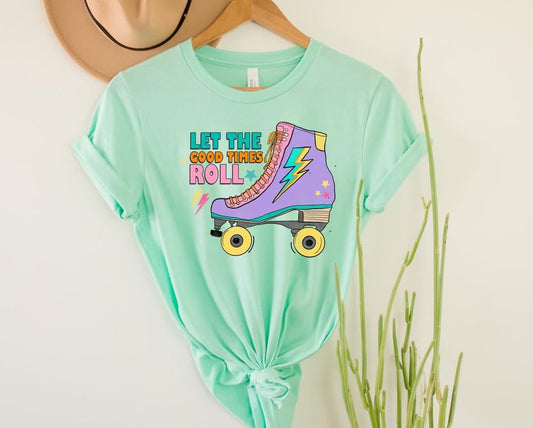 Wholesale Let The Good Times Roll Graphic Tee - Mint