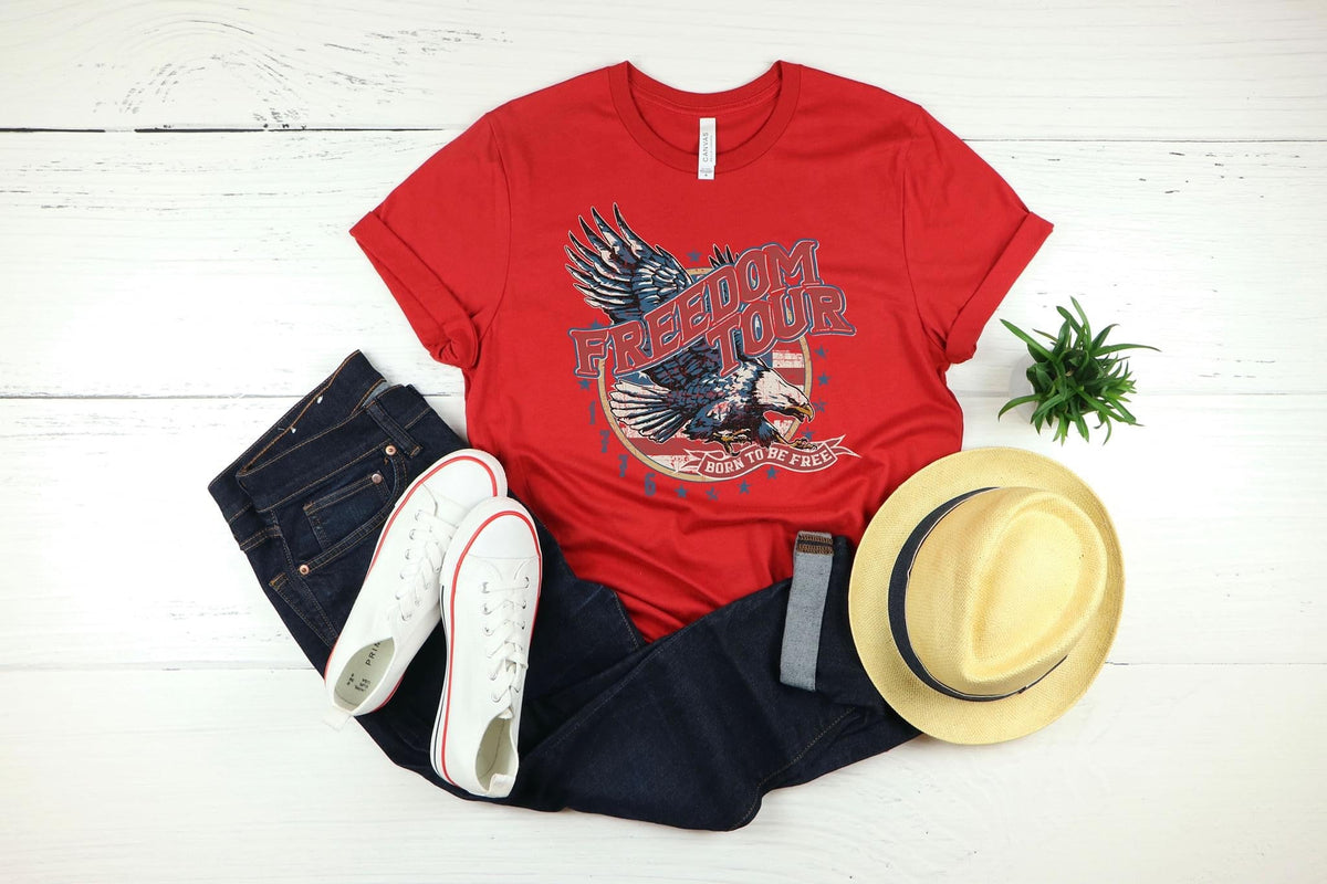 Wholesale Freedom Tour RTS Graphic Tee - Red