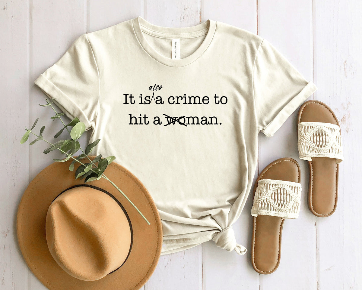 Wholesale It is Also a crime to hit a man Graphic Tee - Mint