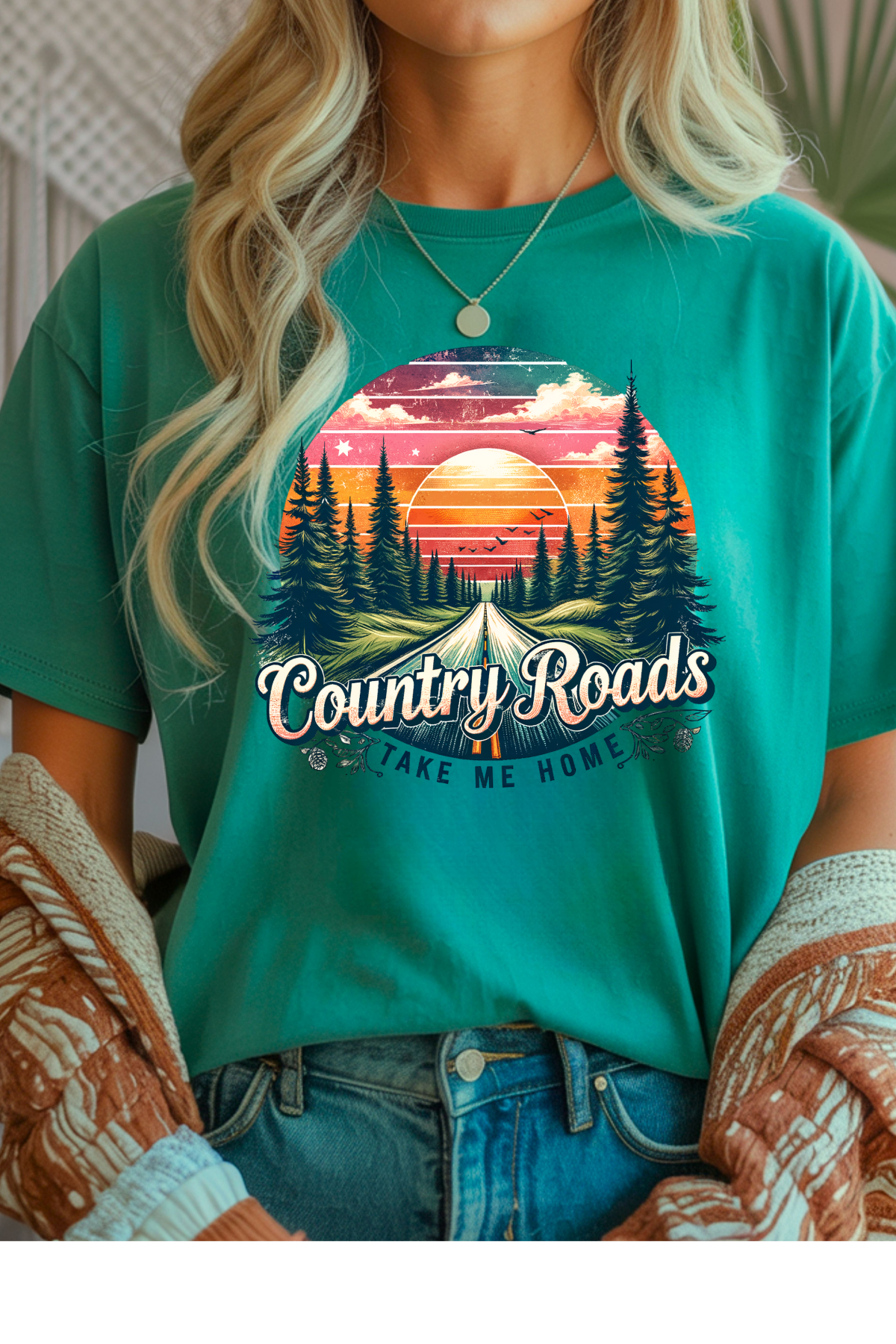 Wholesale Lilac Lane - Country Roads #9 - Jade Dome Gildan Tee