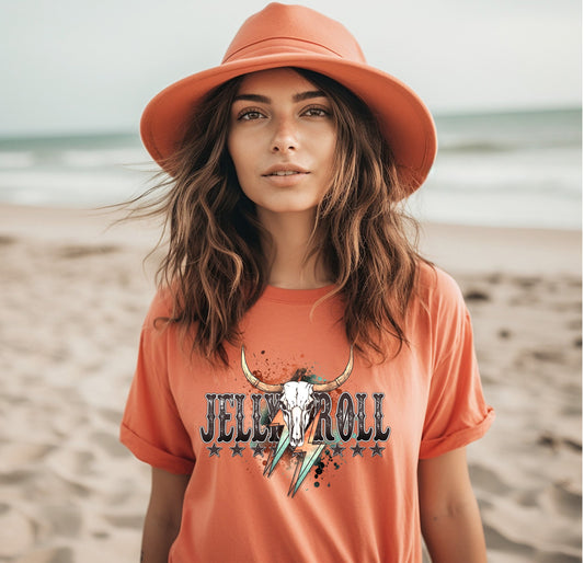 Wholesale Jelly Roll Graphic Tee - Coral