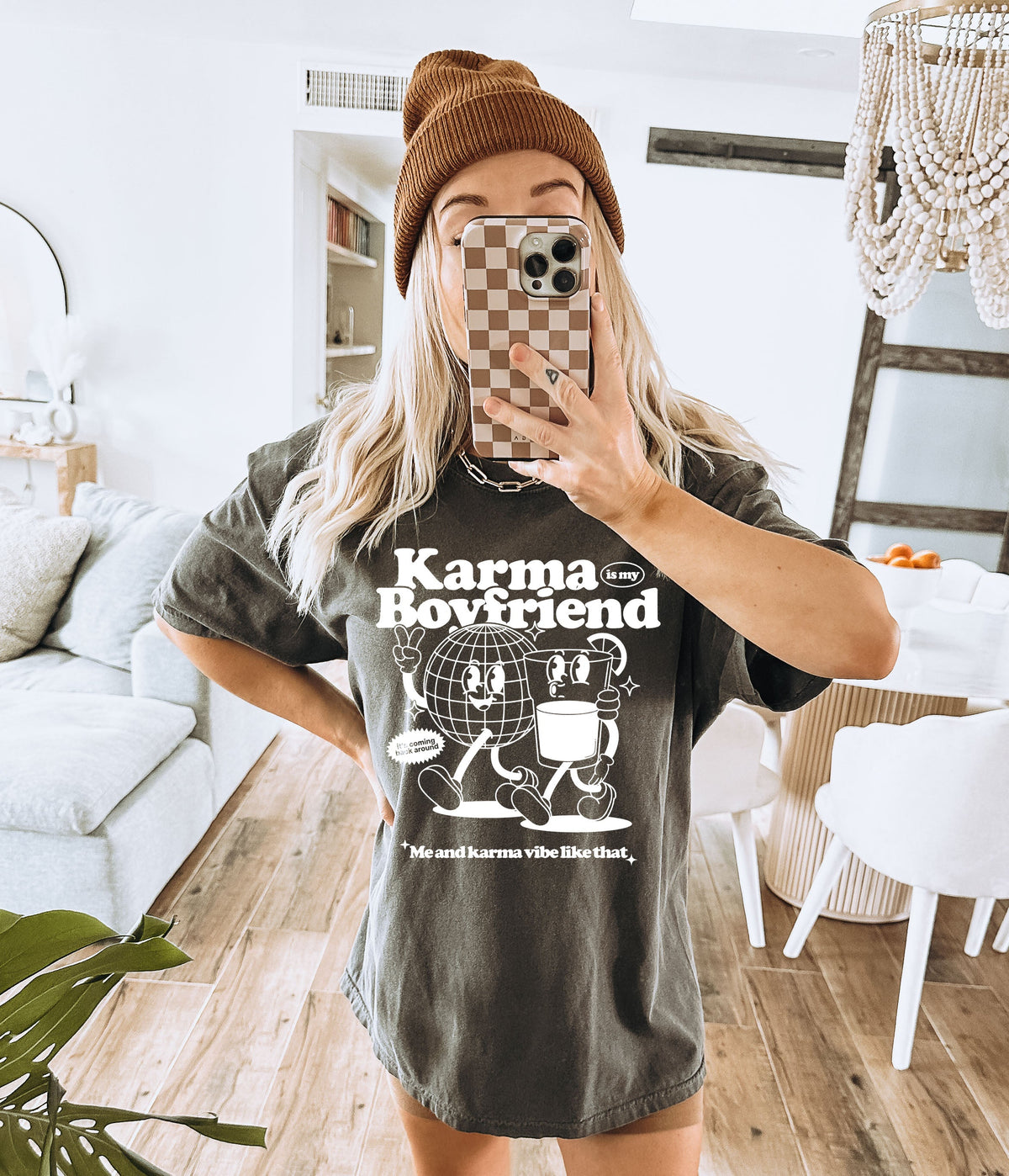 Wholesale Karma is my Boyfriend Graphic Tee - CC Grey