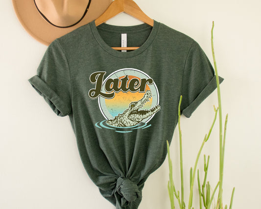 Wholesale Later Gater Graphic Tee - Heather Forest