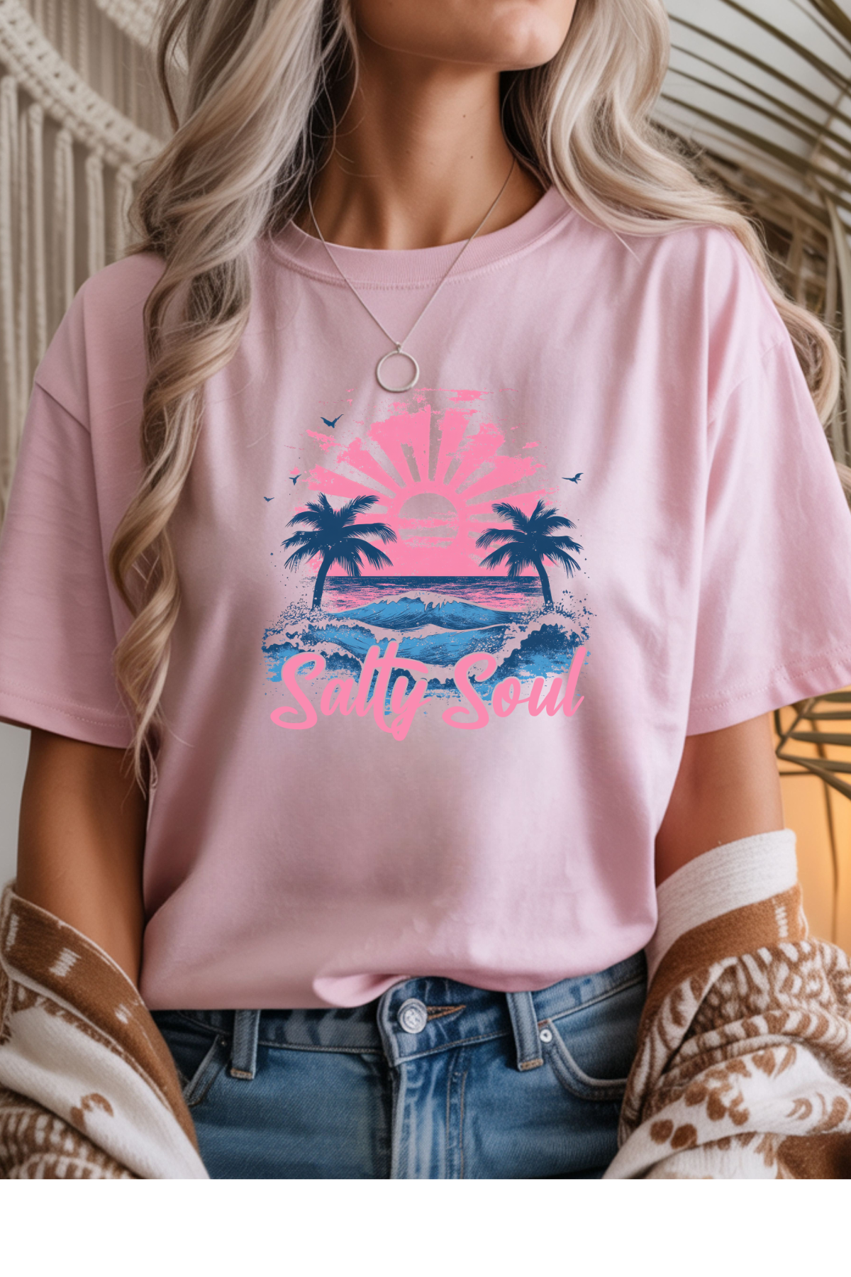 Wholesale RoseWater Glow - Salty Soul #5 - Light Pink Gildan Tee