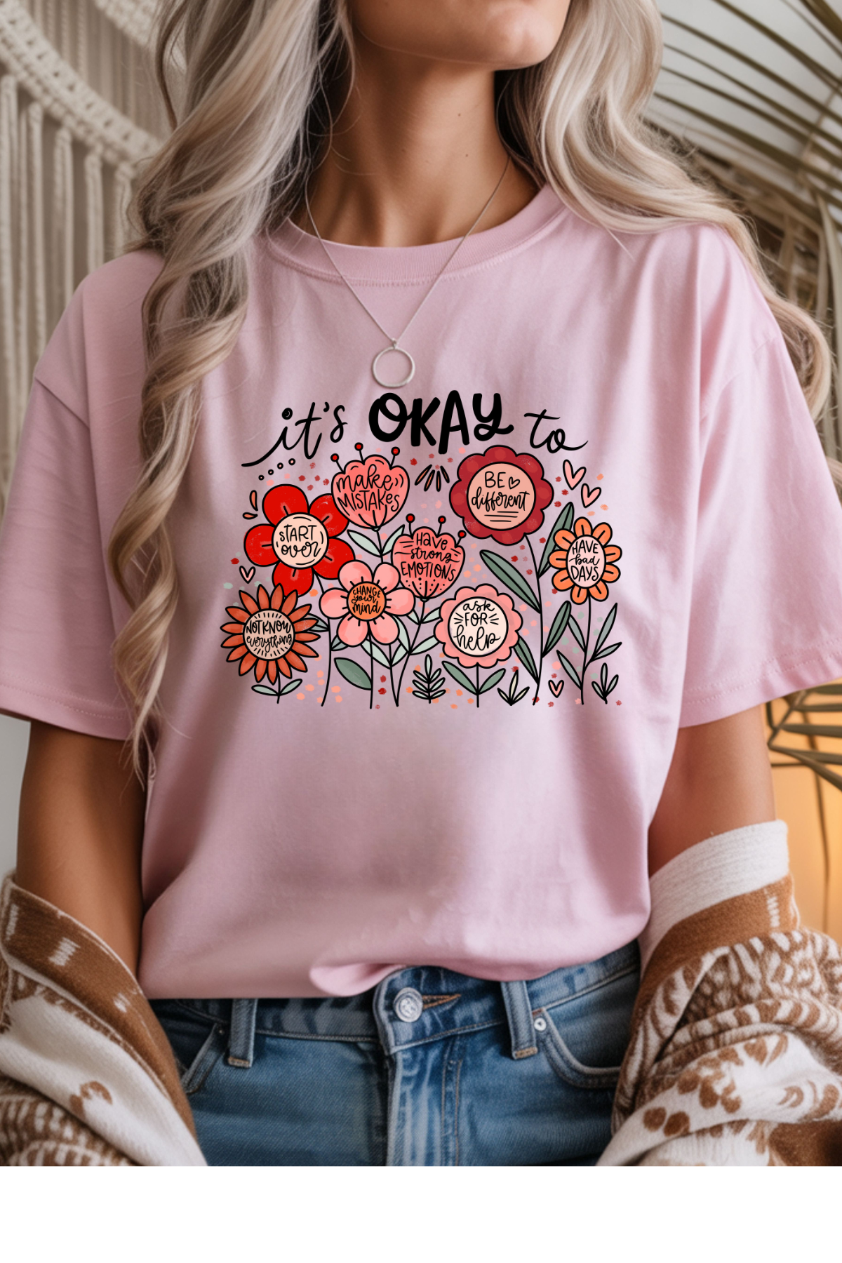 Wholesale RoseWater Glow - It's Okay #9 - Light Pink Gildan Tee