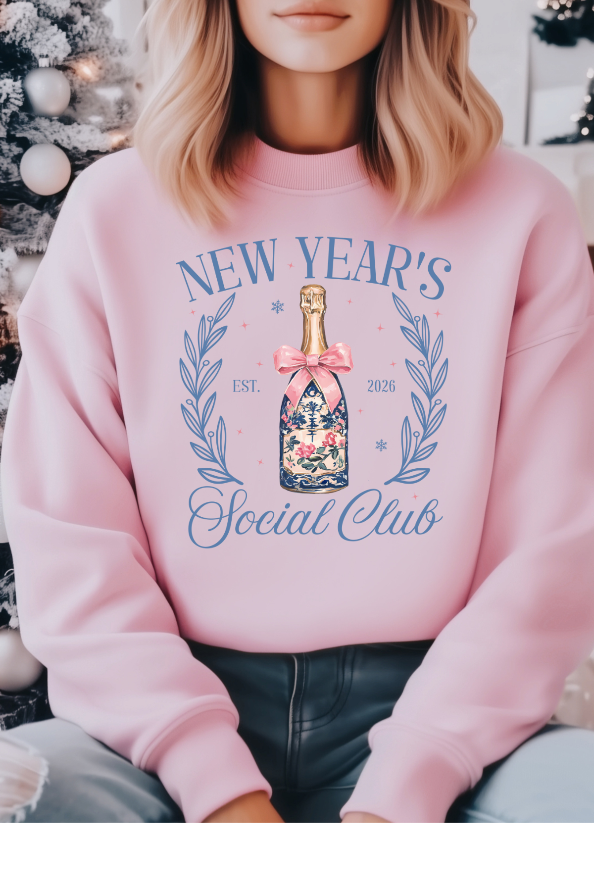 Wholesale New Year - Coquette New Year #6 - Light Pink Gildan Sweatshirt
