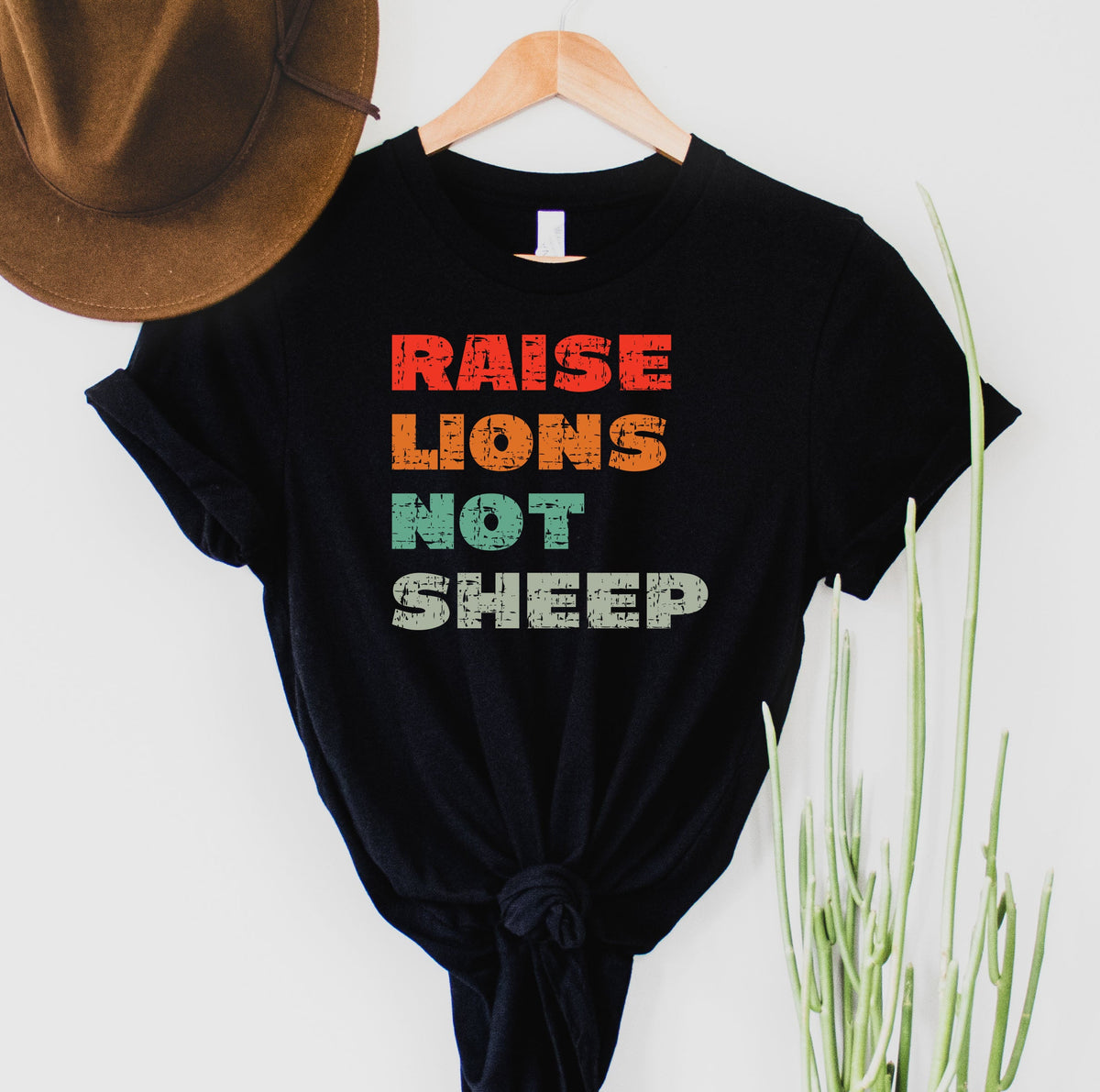 Wholesale Lions Not Sheep Graphic Tee - Black