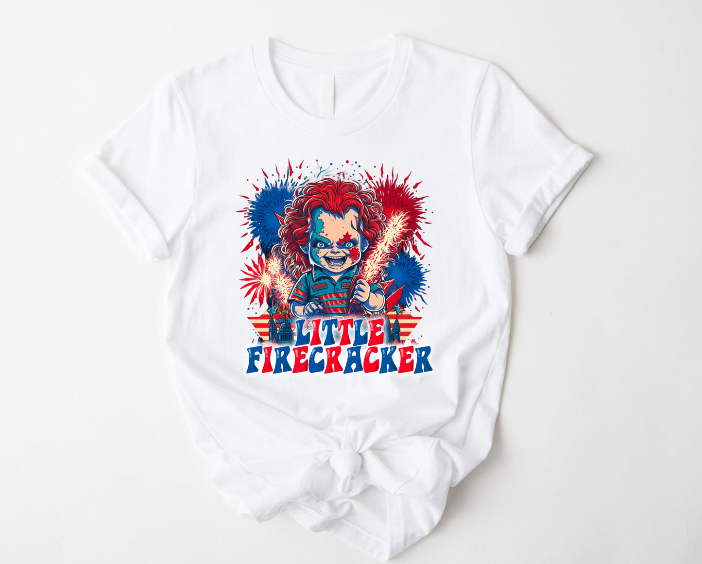 Wholesale Little Firecracker Graphic Tee - Comfort Colors Black Tank