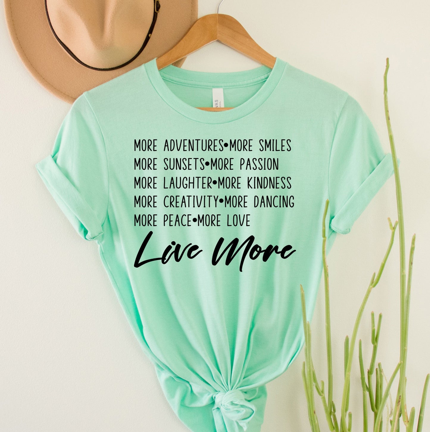 Wholesale Live more Graphic Tee - Blue