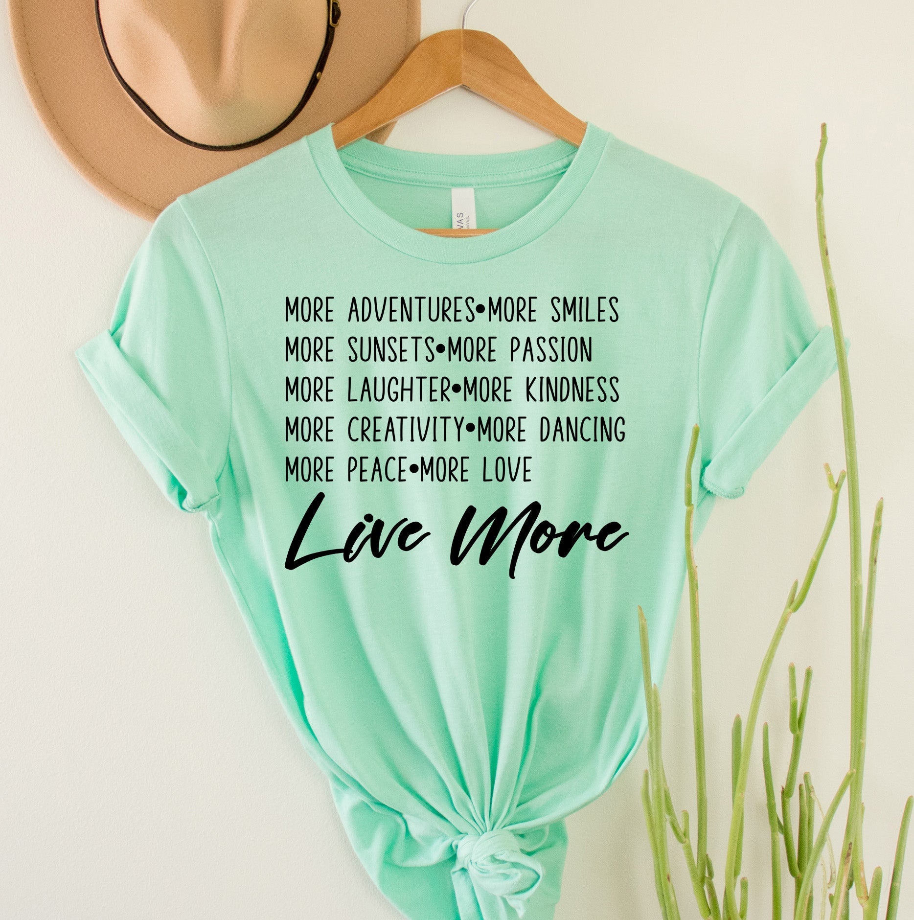 Wholesale Live more Graphic Tee - Blue
