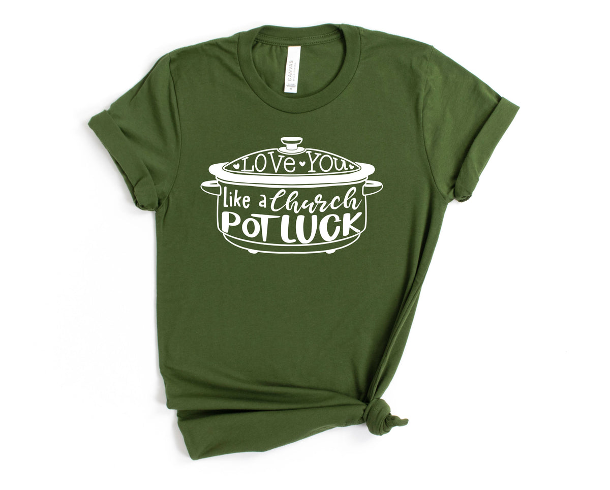 Wholesale Love You Like a Church Potluck Graphic Tee - Maroon