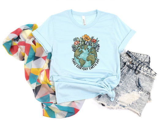 Wholesale Make Everyday Earth Day Graphic Tee - White Tee