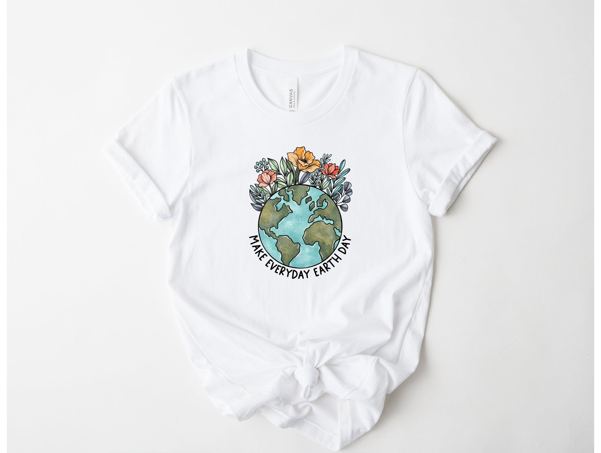 Wholesale Make Everyday Earth Day Graphic Tee - Ice Blue Tee