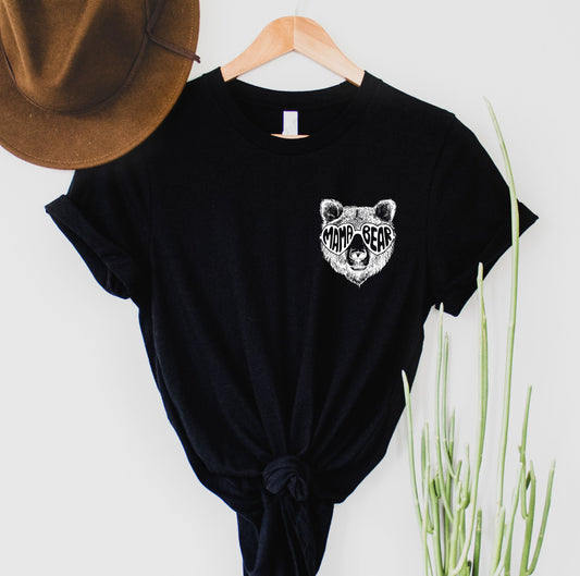 Wholesale Mama Bear Graphic Tee - Black