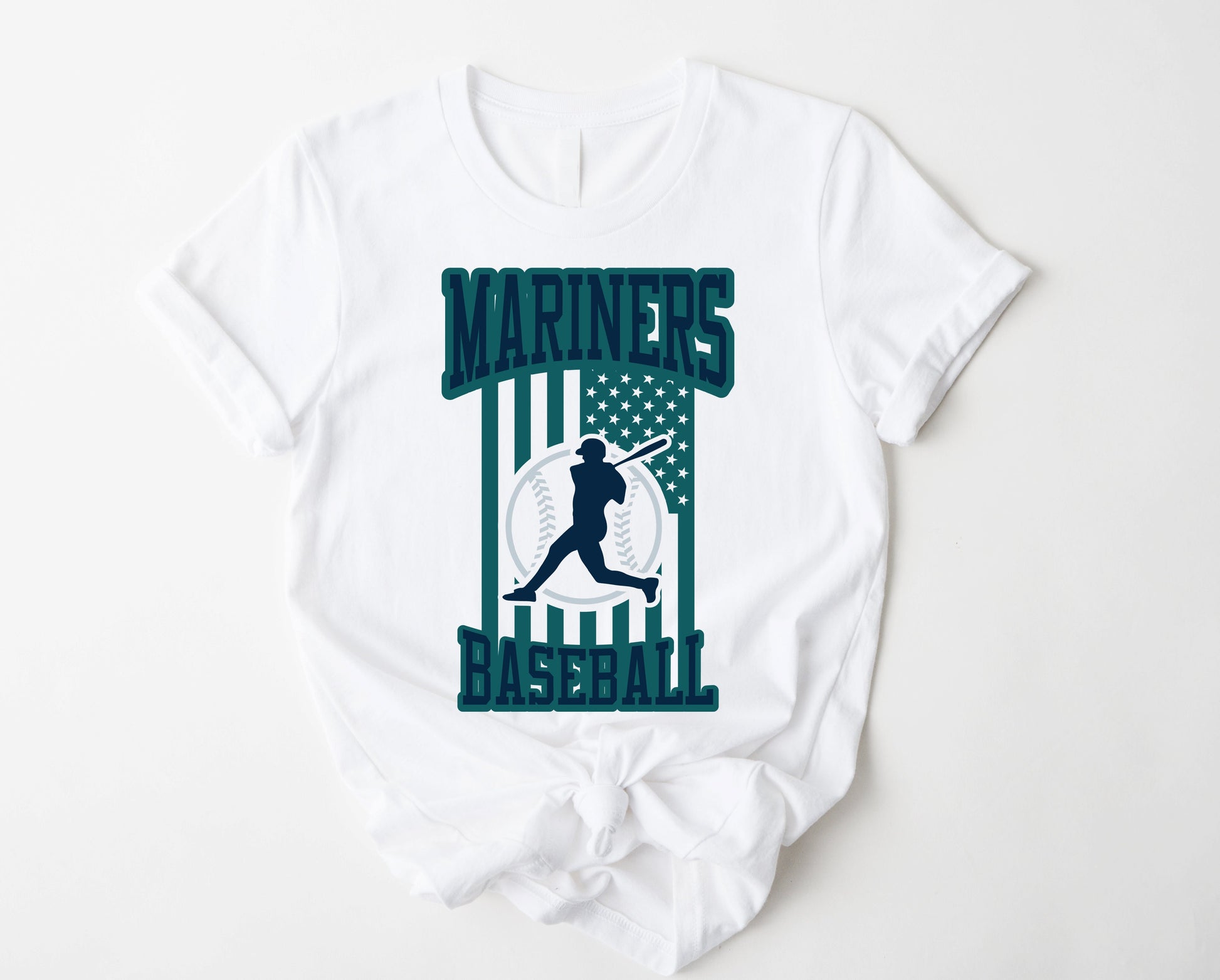 Wholesale Mariners Flag Graphic Tee - White