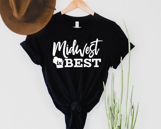 Wholesale Midwest is Best Graphic Tee - Black
