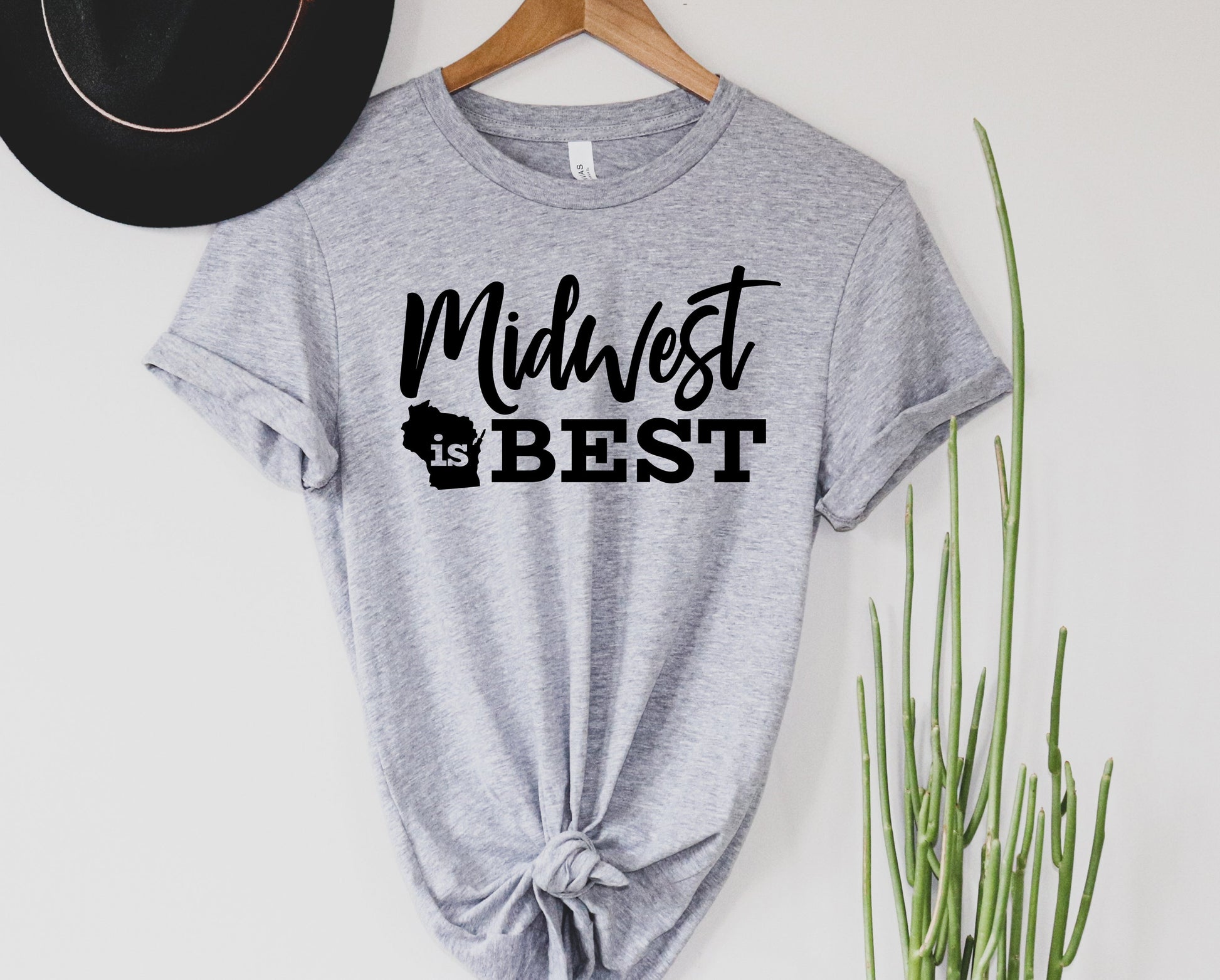 Wholesale Midwest is Best Graphic Tee - Heather Grey