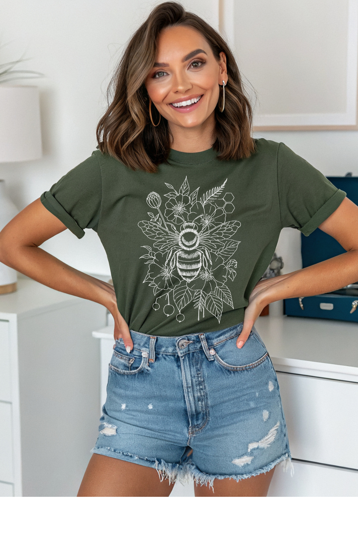 Blue - Bee Floral #8