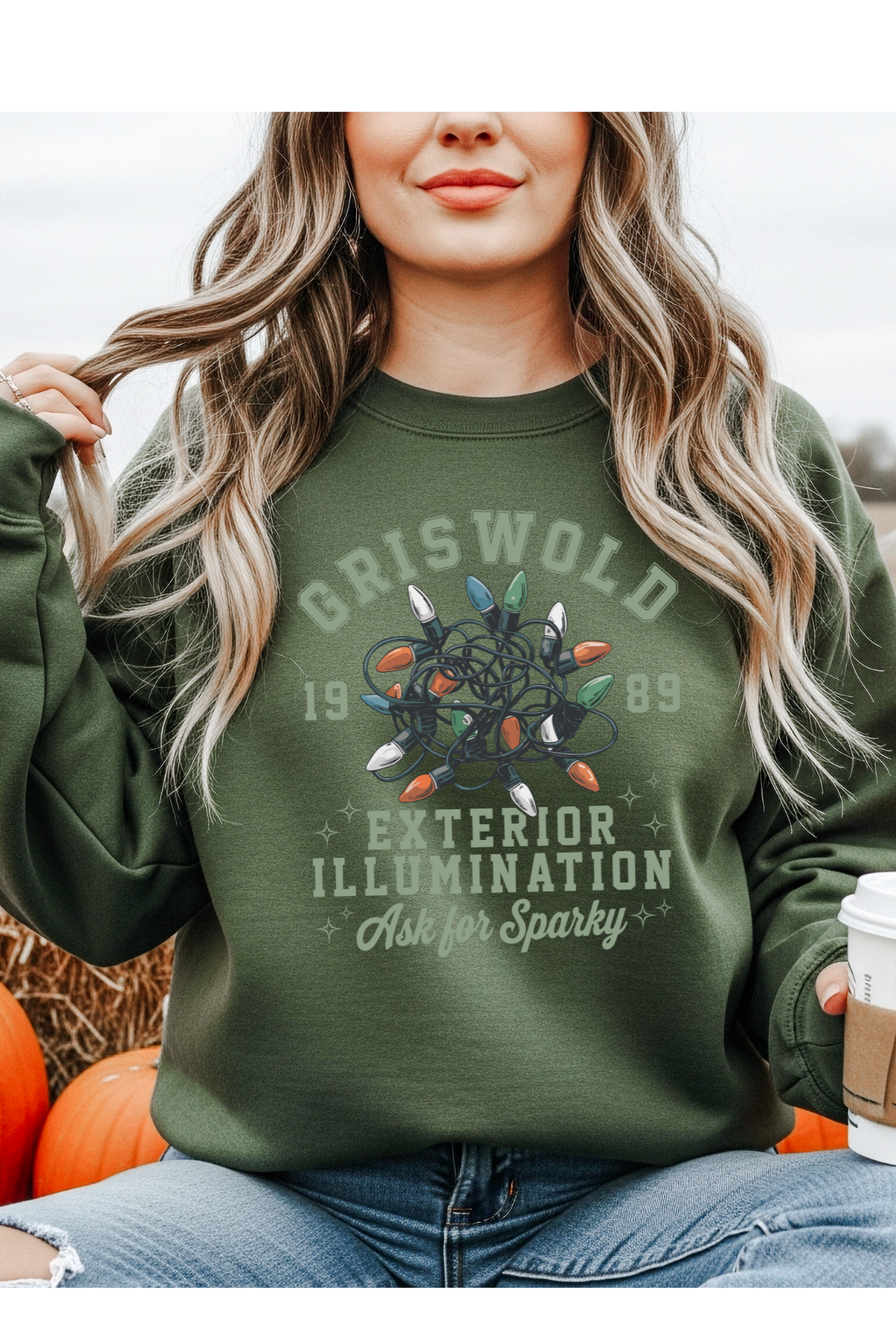 Wholesale Xmas #1 Red - Griswold Family #5 - Military Green Gildan Sweatshirt