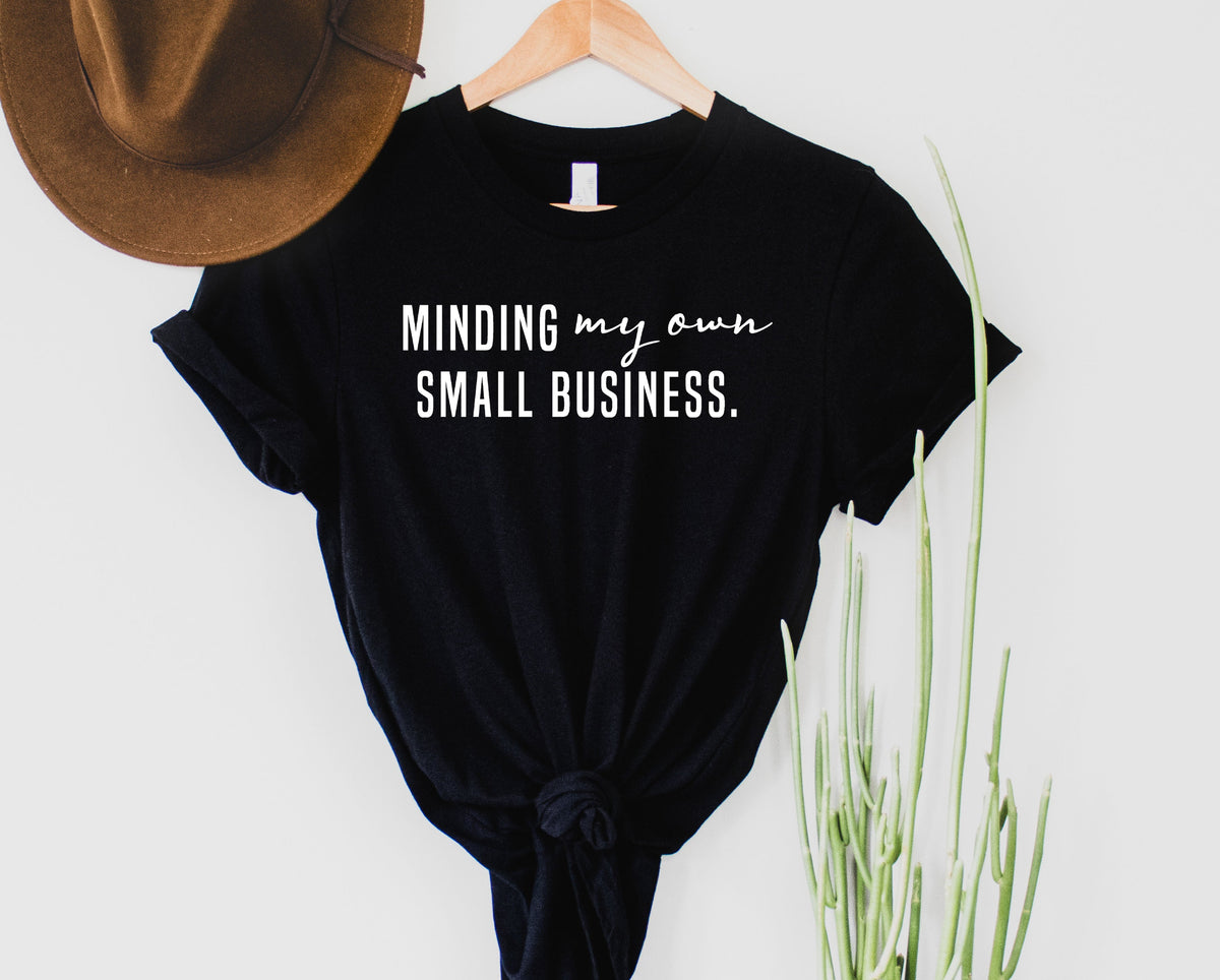 Wholesale Minding my Own Small Business Graphic Tee - Black