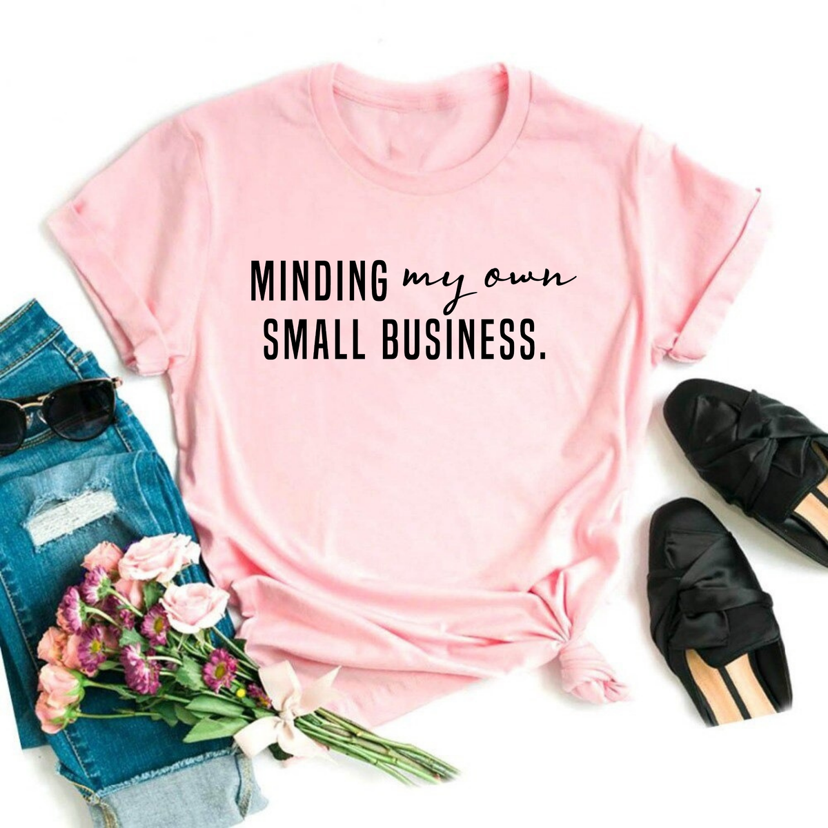 Wholesale Minding my Own Small Business PINK SHIRT - Pink