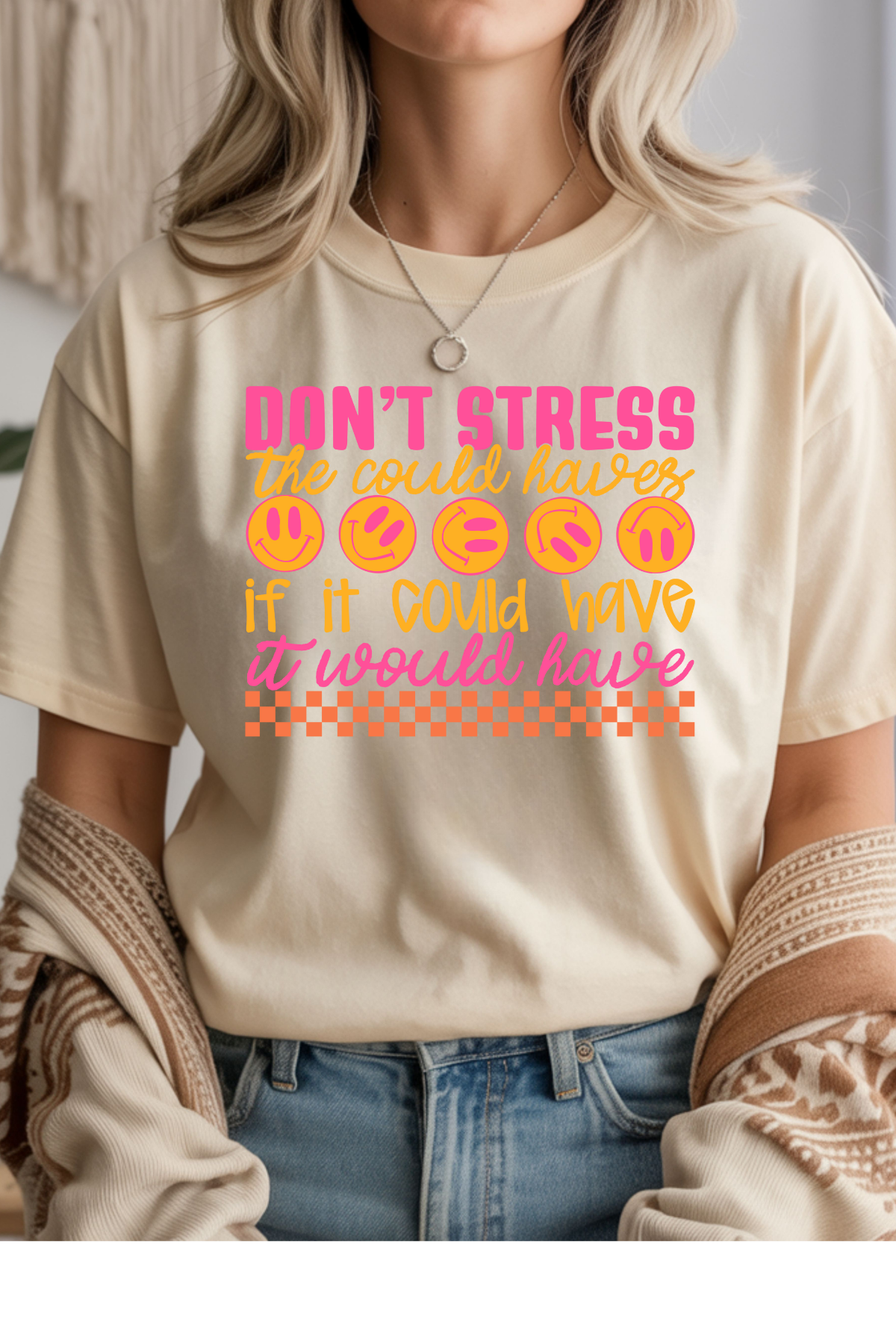 Wholesale Rooted in Spring - Don't Stress #5 - Natural Gildan Tee