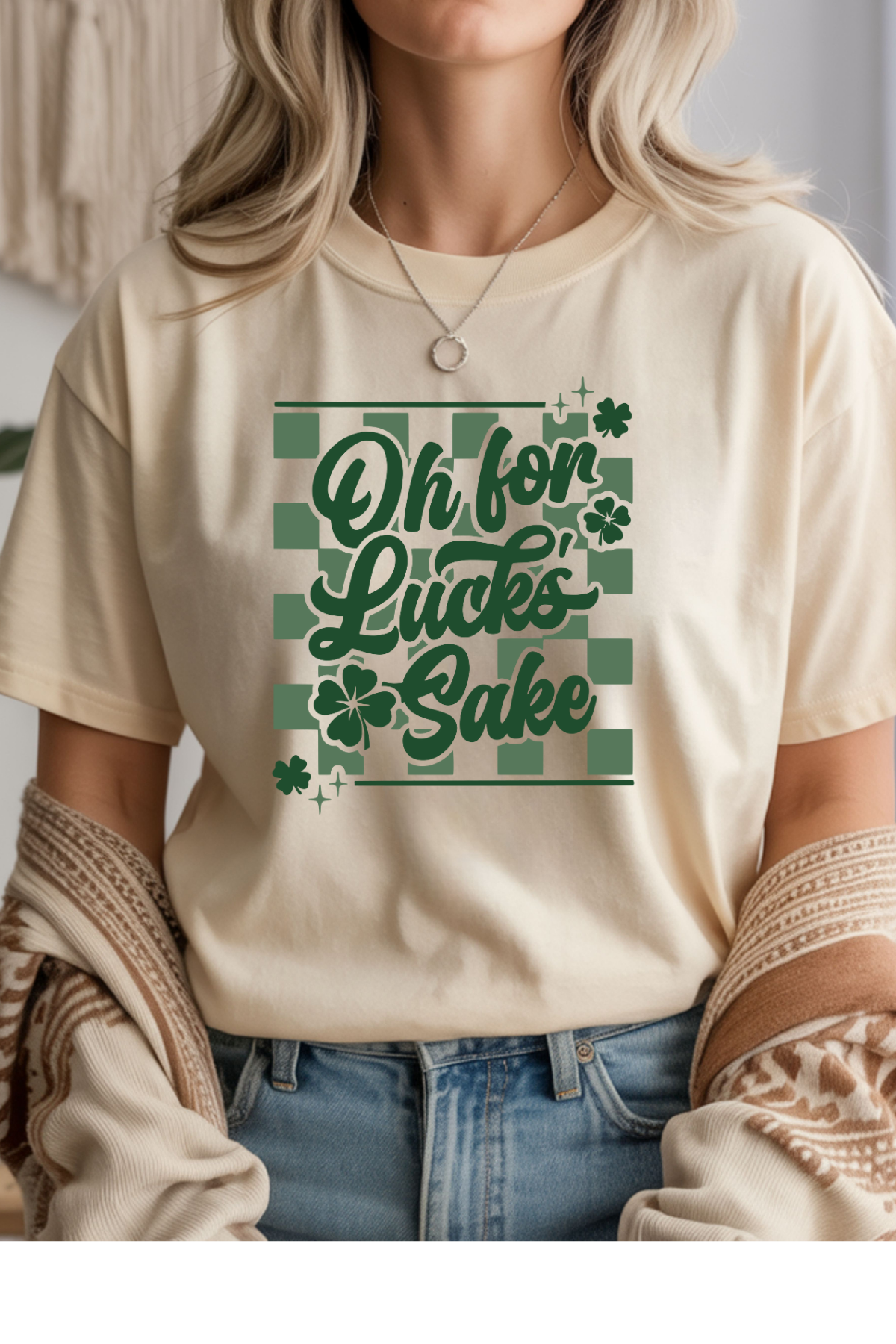 Wholesale Sahara Spring - Oh For Lucks Sake #4 - Natural Gildan Tee