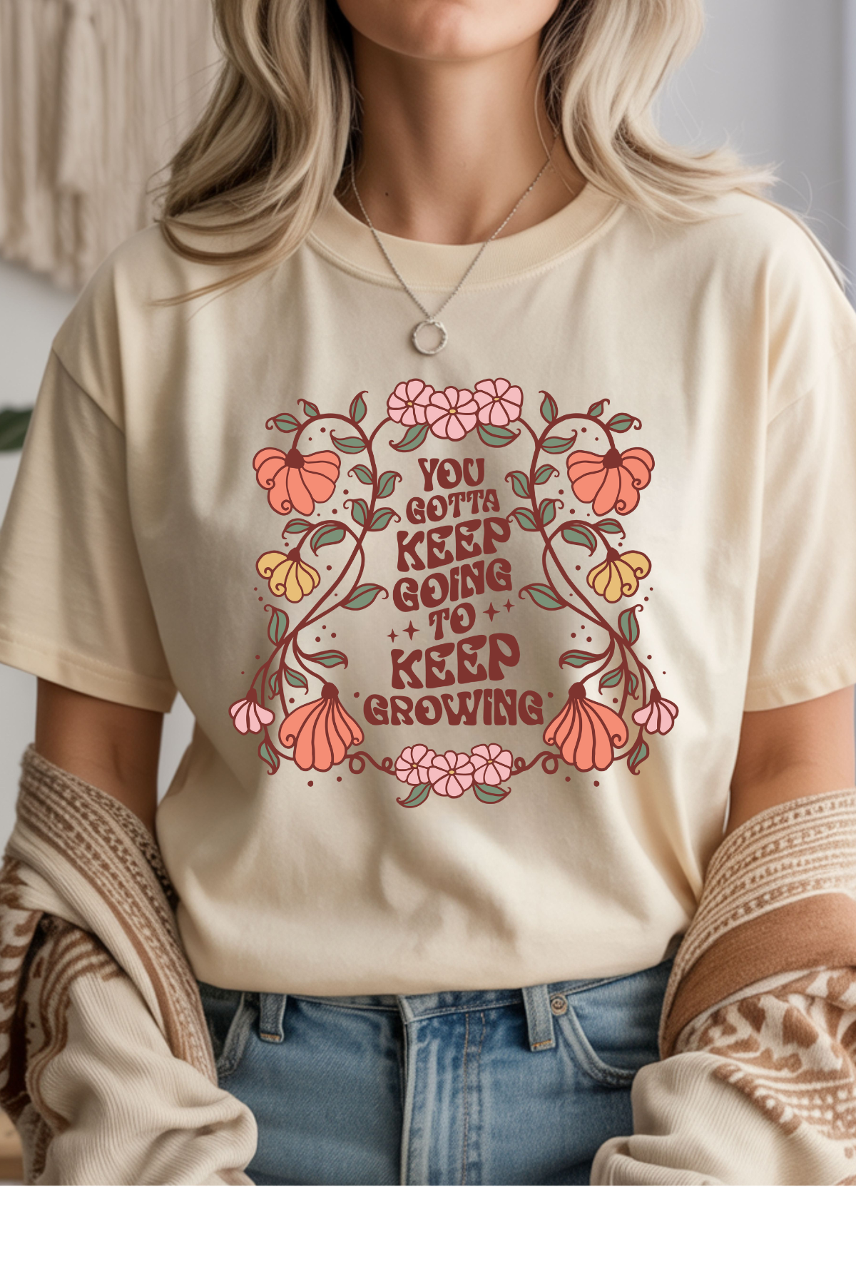 Wholesale Color Me Spring - Keep Going #10 - Natural Gildan Tee