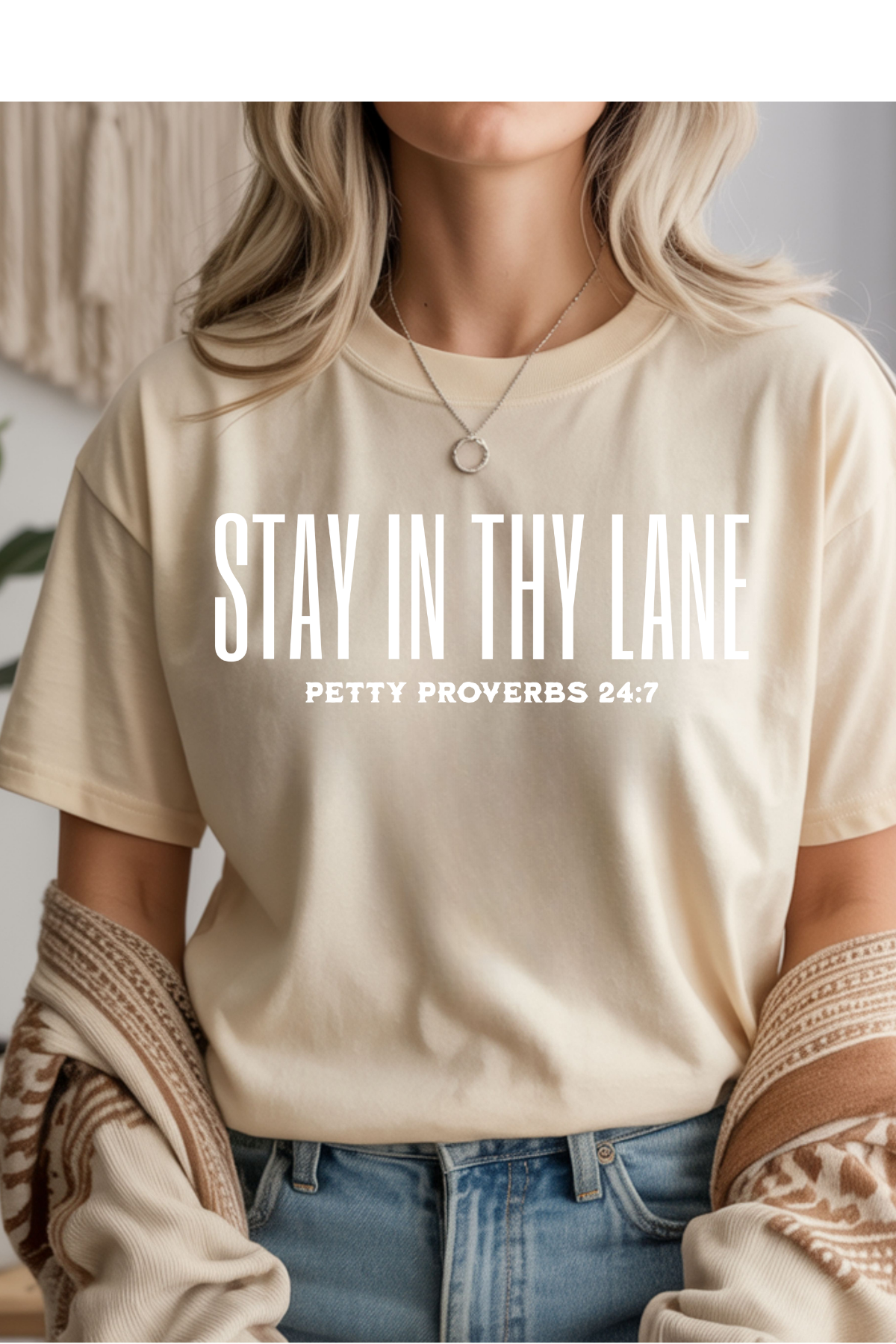Wholesale Pink - Stay In Thy Lane #2 - Natural Gildan Tee