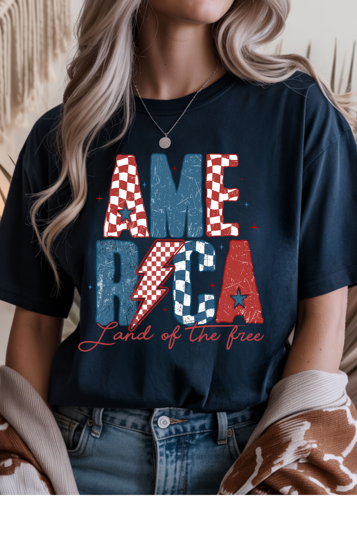 Wholesale Memorial Day - Retro America #10 - Navy Gildan Tee