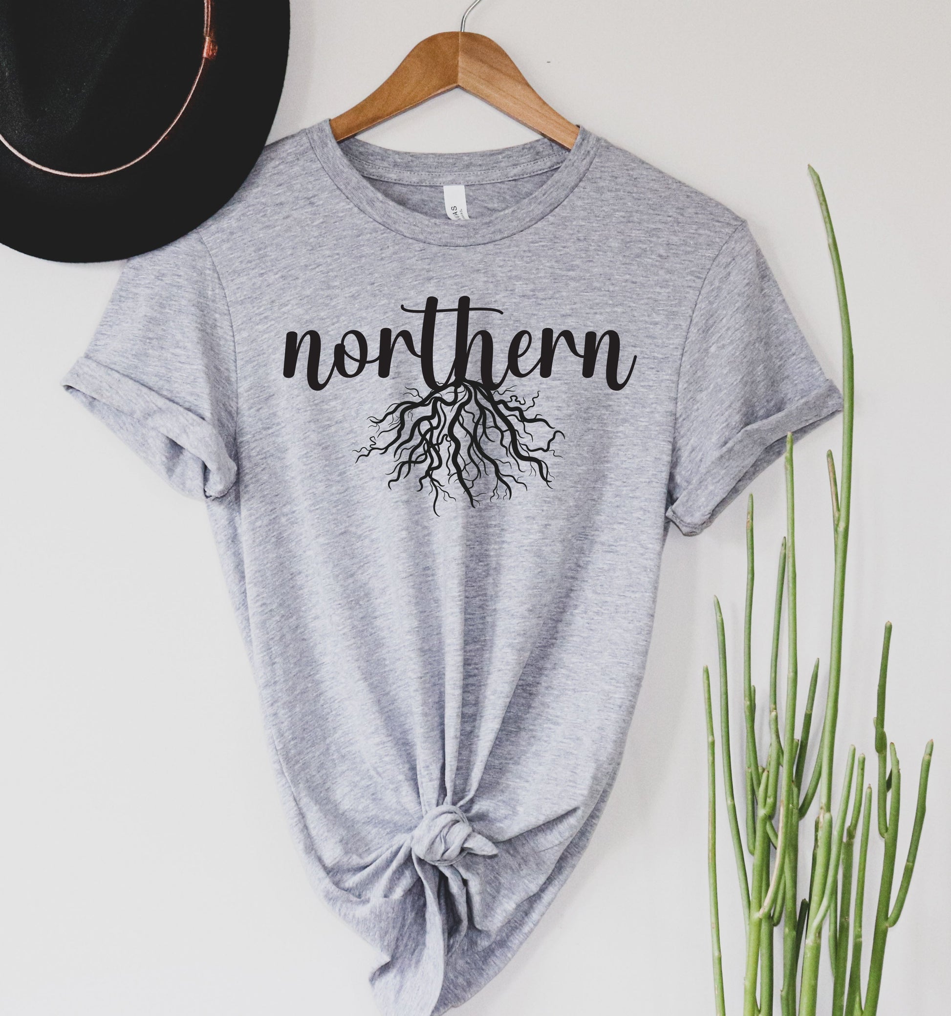 Wholesale Northern Roots Graphic Tee - Heathered Forest Green
