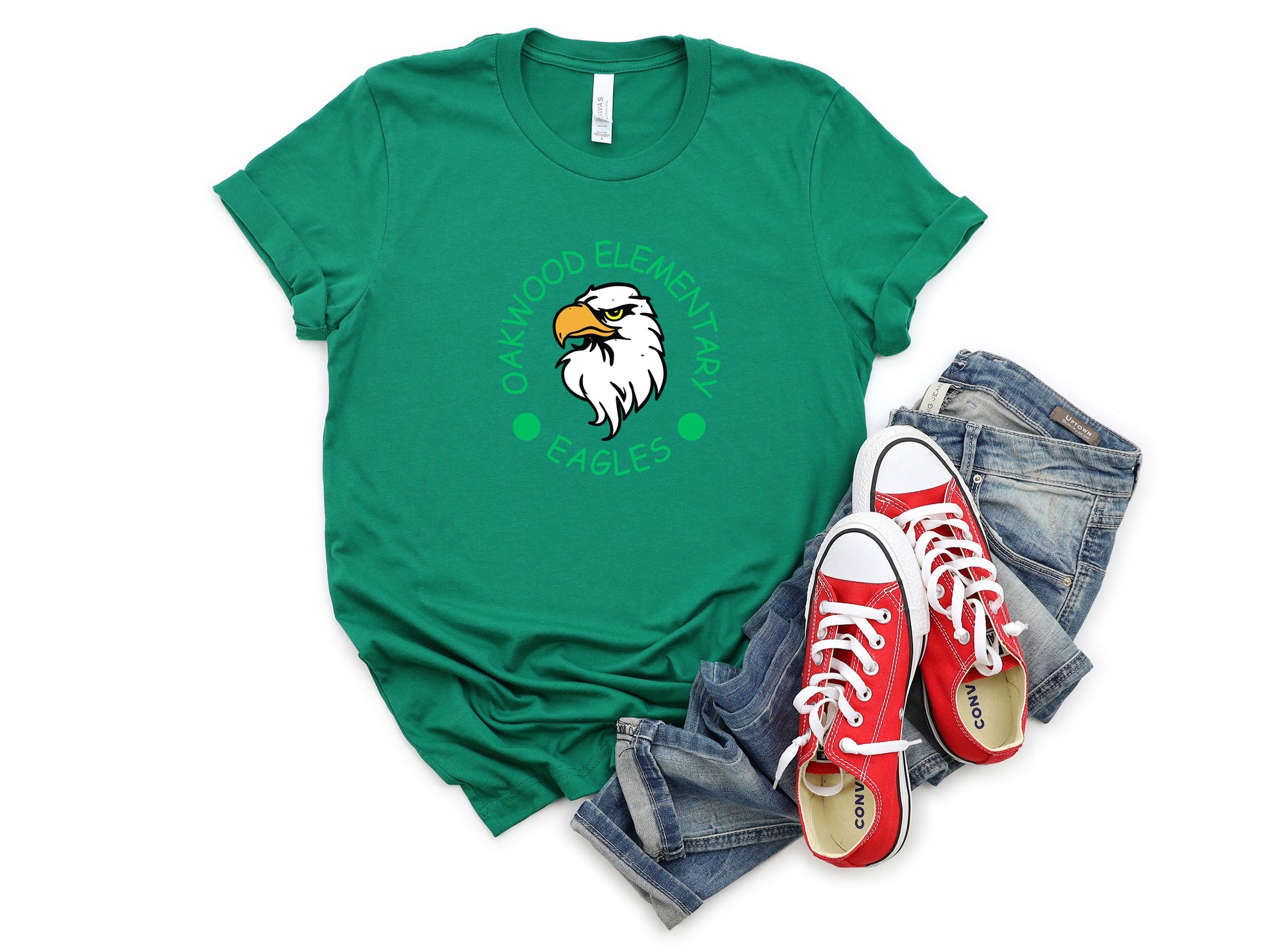 Wholesale Oakwood Eagles Graphic Tee - Green Tee