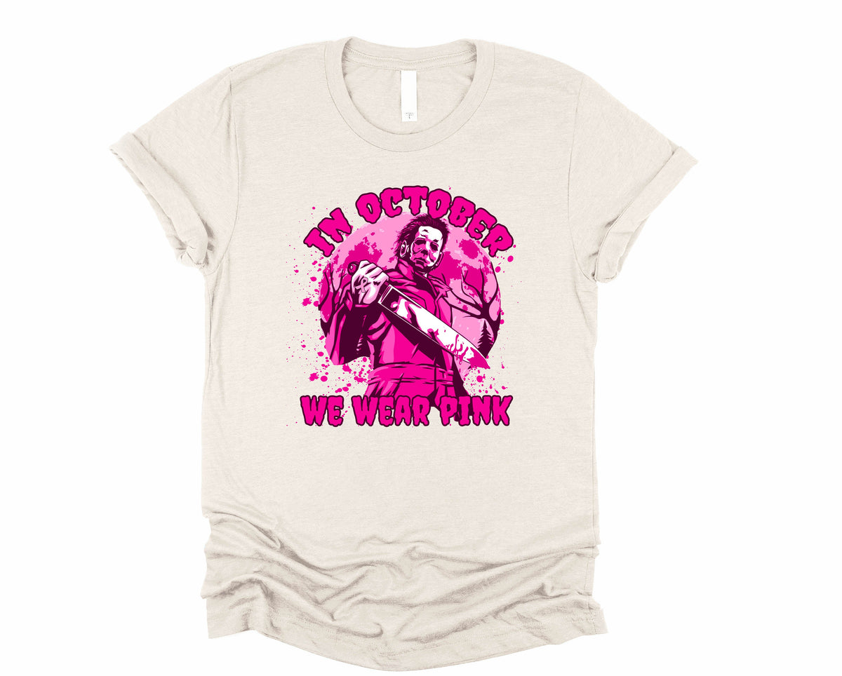 Wholesale October Pink Myers Graphic Tee - Black