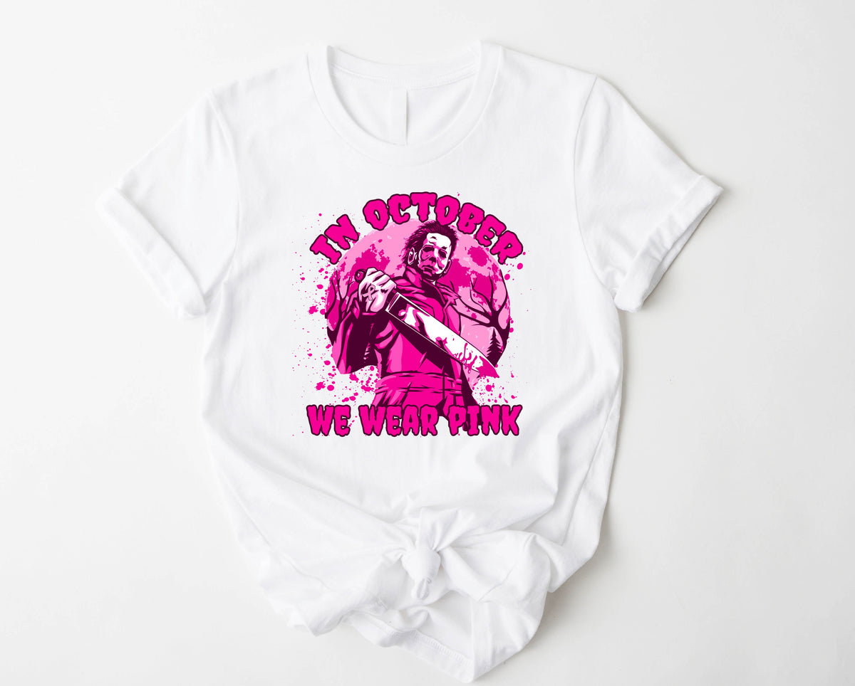 Wholesale October Pink Myers Graphic Tee - White