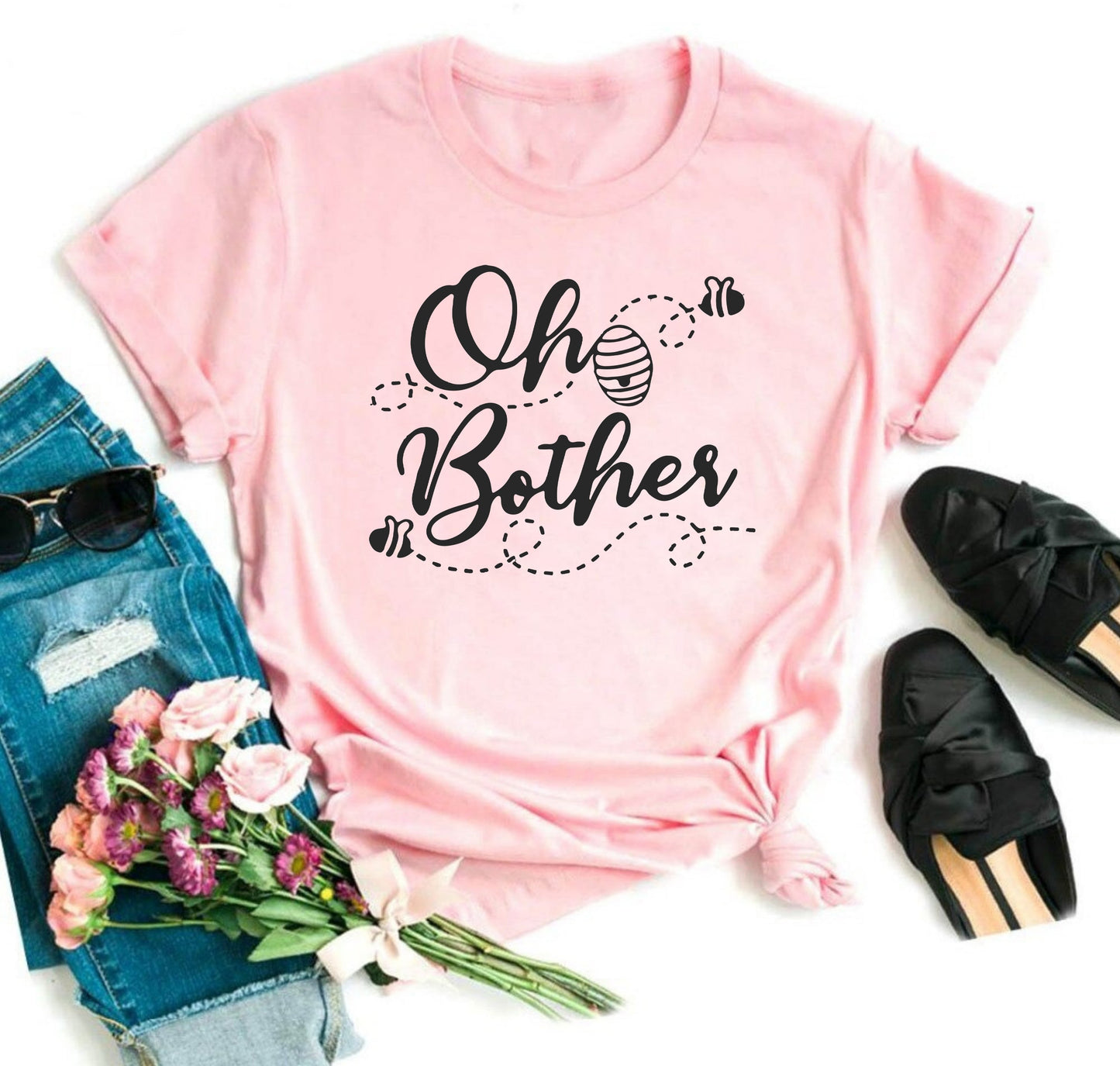 Wholesale Oh Bother Graphic Tee - Black