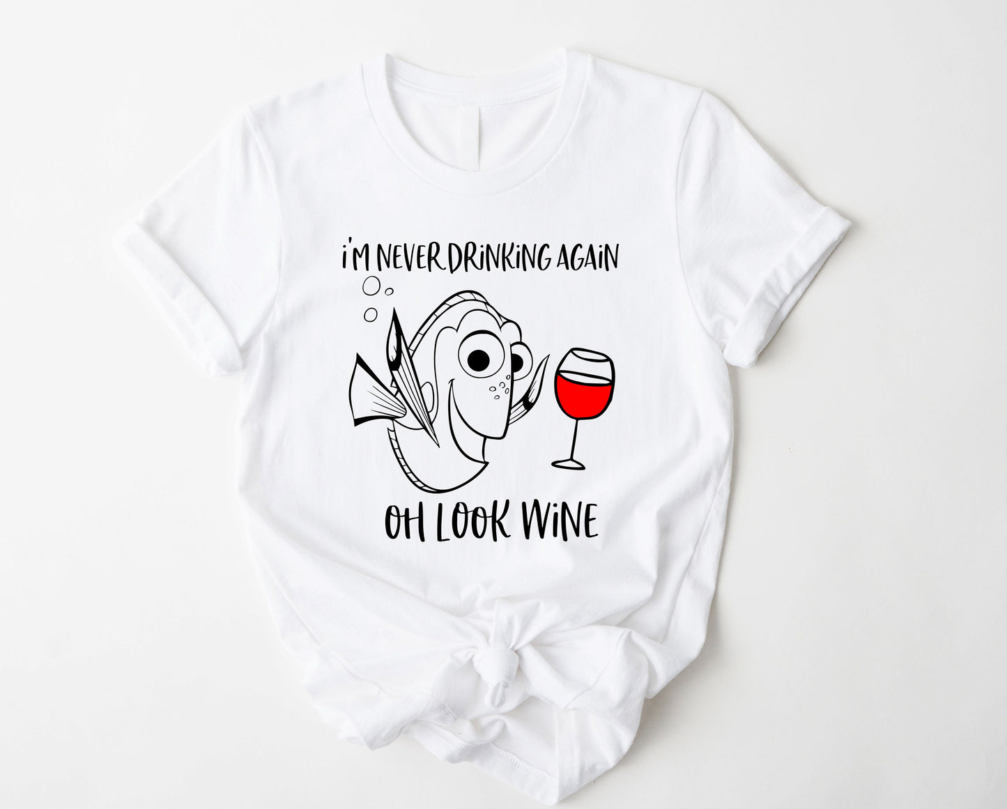 Wholesale Oh Look Wine Graphic Tee - Heather Grey
