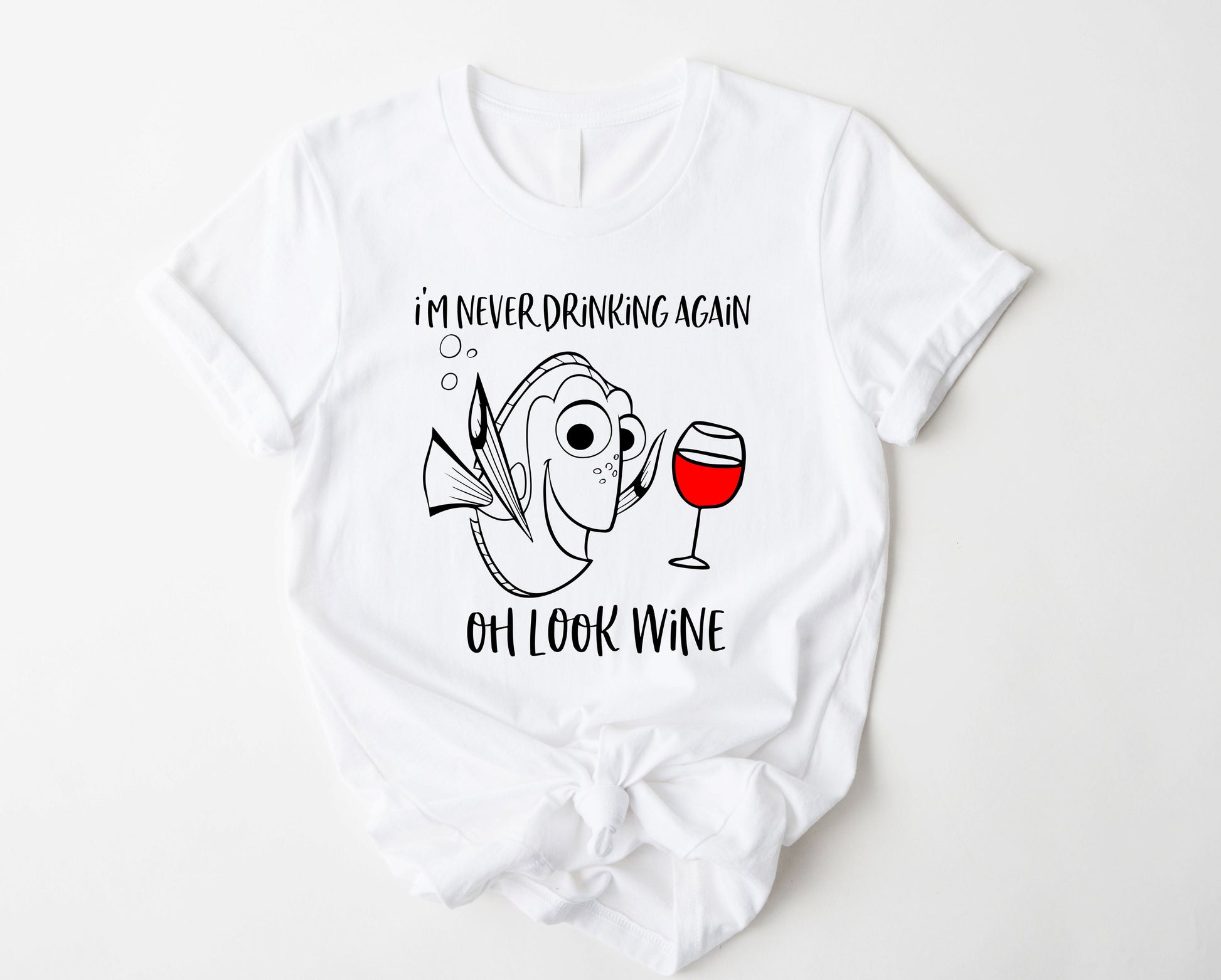 Wholesale Oh Look Wine Graphic Tee - Heather Grey