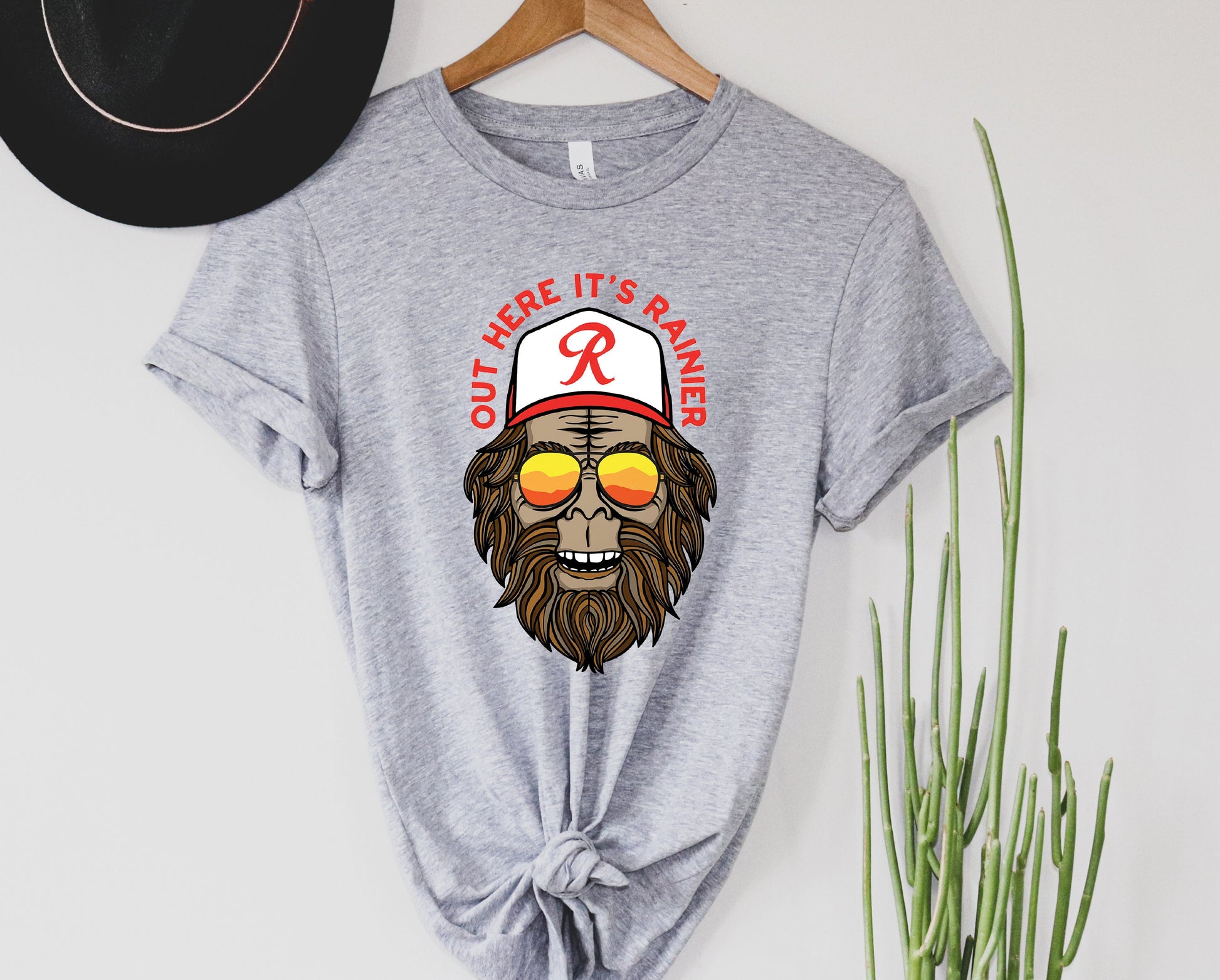 Wholesale Out Here it's Rainier Graphic Tee - Heather Sand