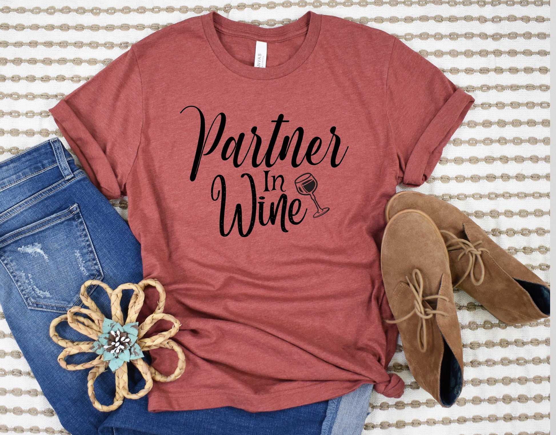 Wholesale Partner in Wine Graphic Tee - White