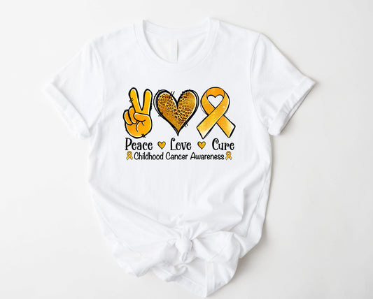 Wholesale Peace Love Cure Graphic Tee - White