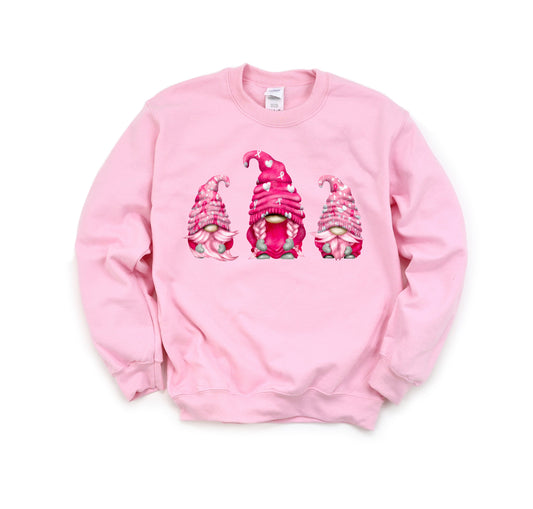 Wholesale Pink Gnomes Sweatshirt - Pink Sweatshirt