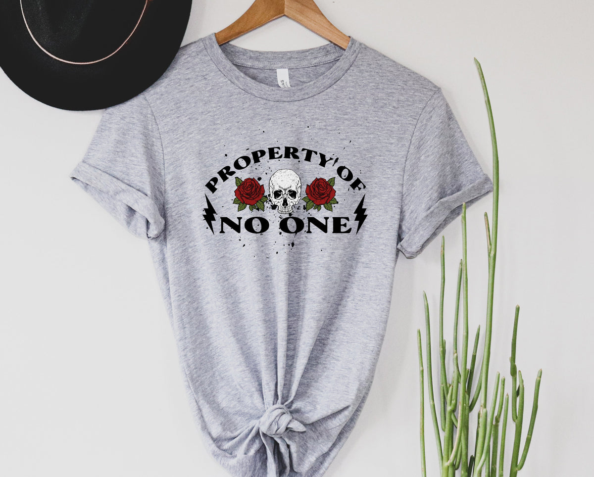 Wholesale Property of No One Graphic Tee - Heather Grey