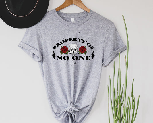 Wholesale Property of No One Graphic Tee - Heather Grey