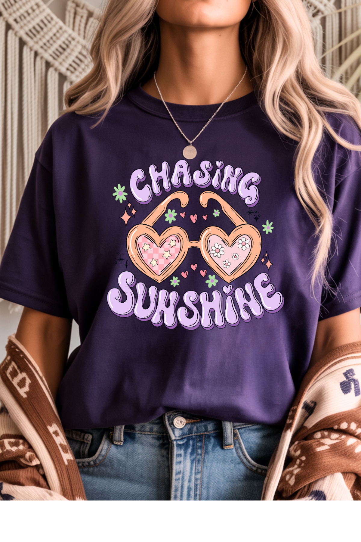 Wholesale Rooted in Spring - Chasing Sunshine #6 - Purple Gildan Tee