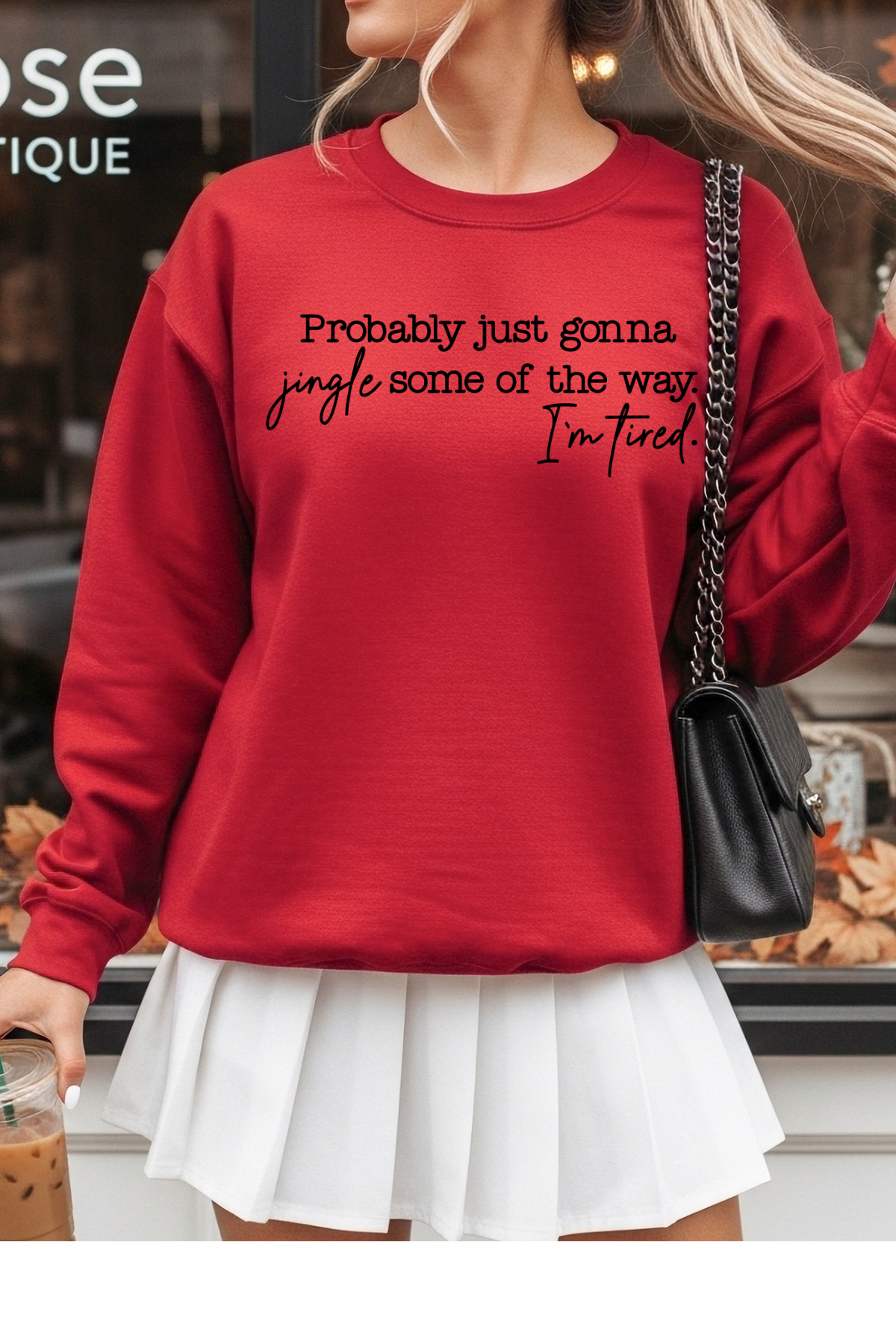 Wholesale Xmas #1 Red - Jingle Some Of The Way #9 - Red Gildan Sweatshirt