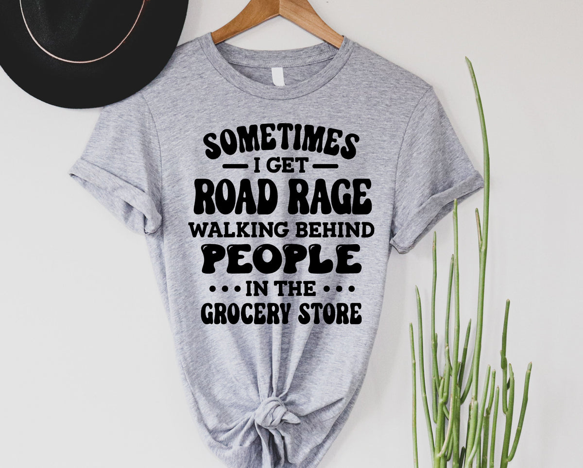 Wholesale Road Rage in the Grocery Store Graphic Tee - Grey
