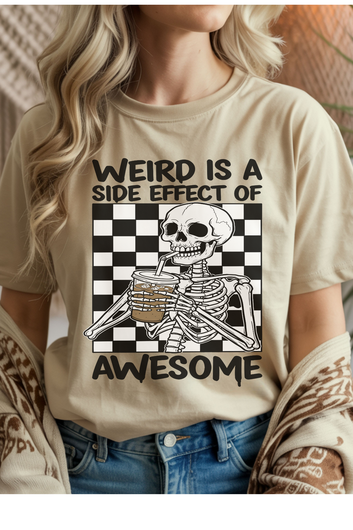 Wholesale Trick or Chic - Weird Side Effects #10 - Sand Gildan Tee