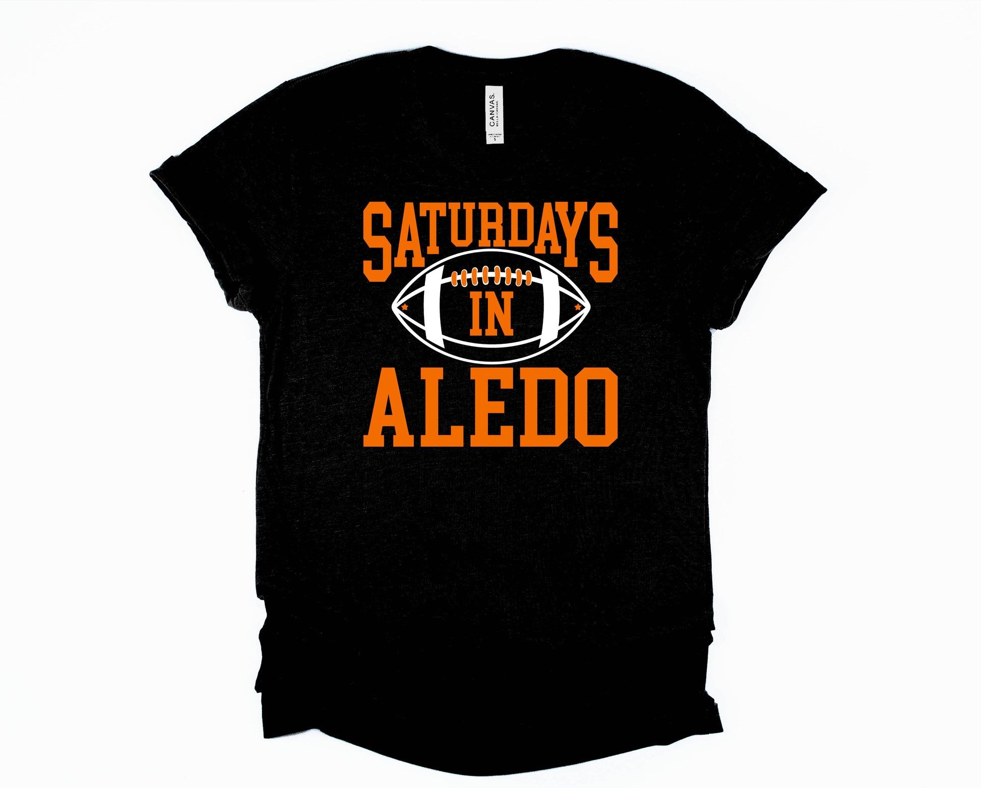 Wholesale Saturdays in aledo Graphic Tee - Bright Orange/Black Text