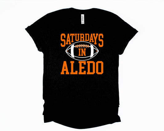 Wholesale Saturdays in aledo Graphic Tee - Bright Orange/Black Text