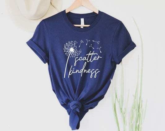 Wholesale Scatter Kindness Graphic Tee - Heather Clay